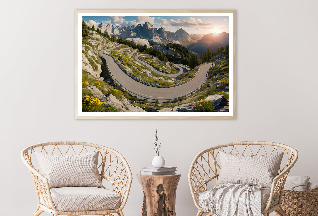 Mountain Road in the Mountains Home Decor Premium Quality Poster Print Choose Your Sizes - Bella Home Decor