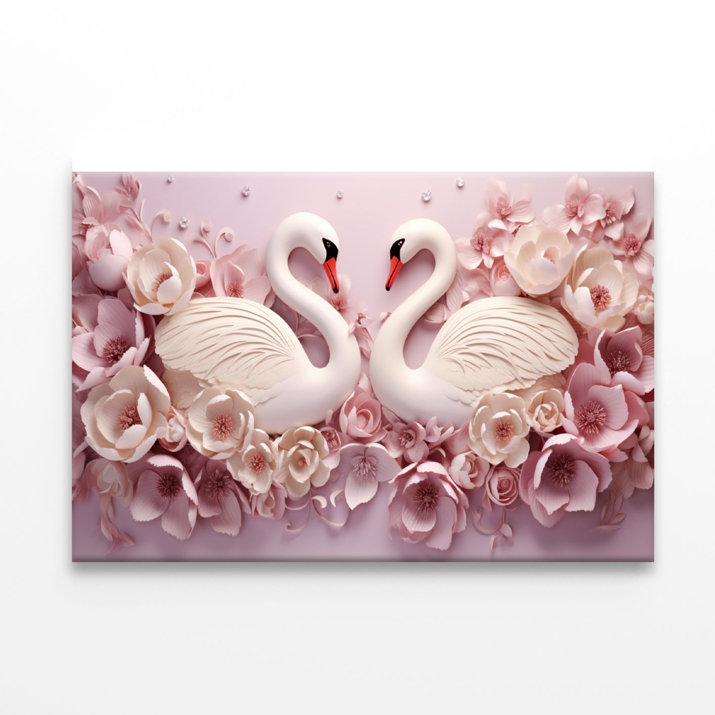 Two Colorful Floral Swans Print 100% Australian Made - Bella Home Decor