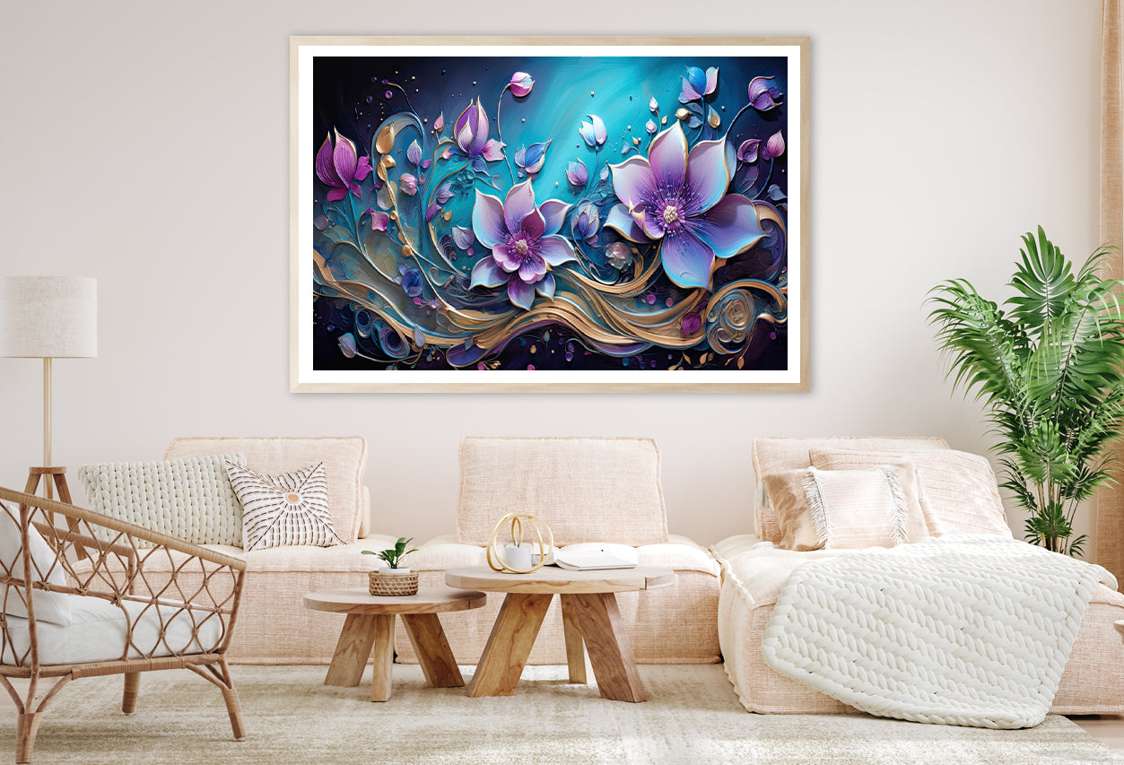 Floral Design in Shades of Lilac Home Decor Premium Quality Poster Print Choose Your Sizes - Bella Home Decor