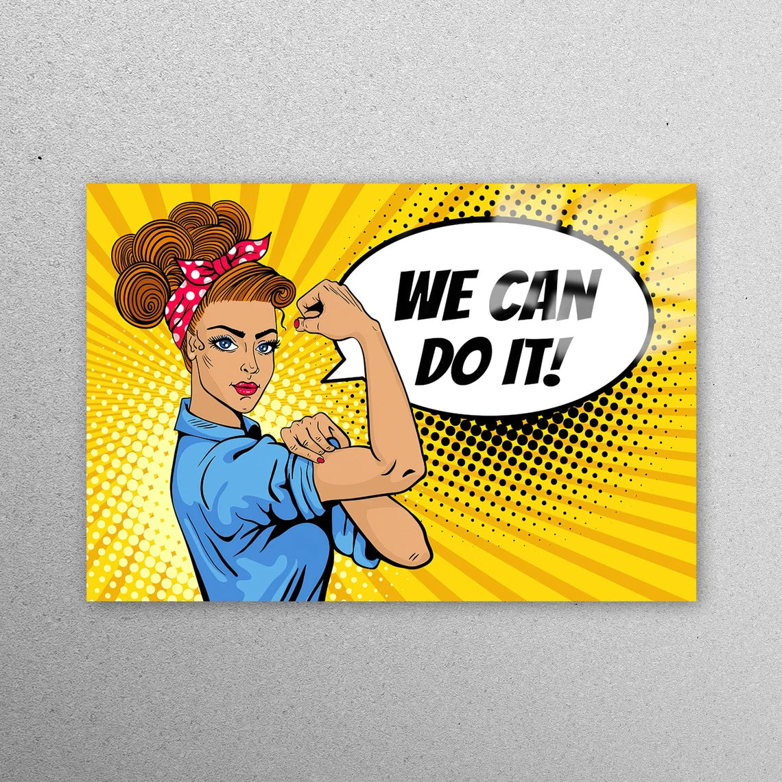 We Can Do It Wall Art Acrylic Glass Print Tempered Glass Wall Art 100% Made in Australia Ready to Hang