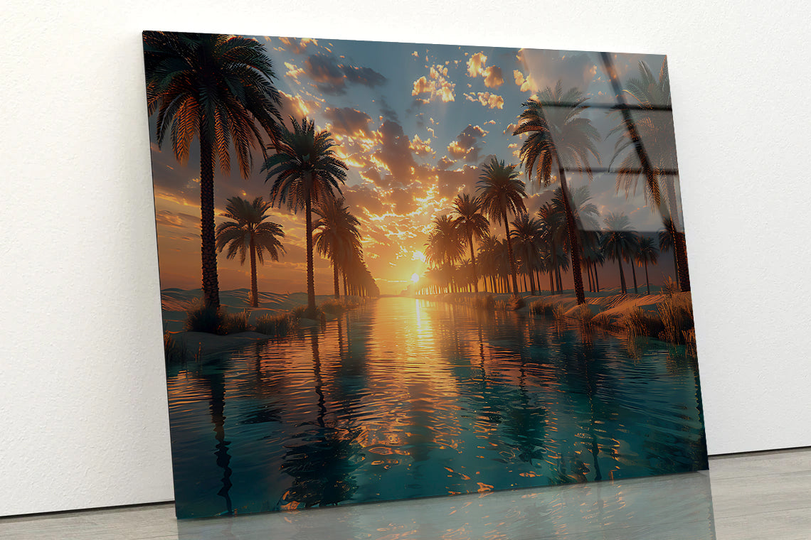 Sunset over the Sea Acrylic Glass Print Tempered Glass Wall Art 100% Made in Australia Ready to Hang - Bella Home Decor