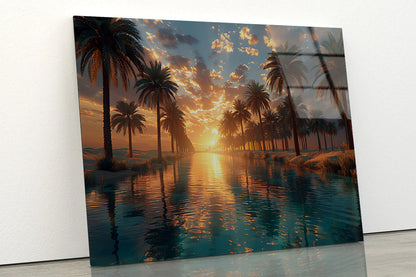 Sunset over the Sea Acrylic Glass Print Tempered Glass Wall Art 100% Made in Australia Ready to Hang - Bella Home Decor