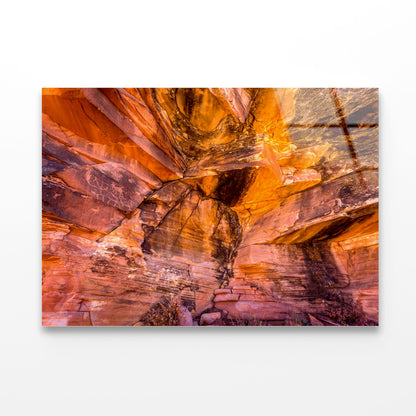 Amazing Arizona Sandstone Rock in Arizona Acrylic Glass Print Tempered Glass Wall Art 100% Made in Australia Ready to Hang