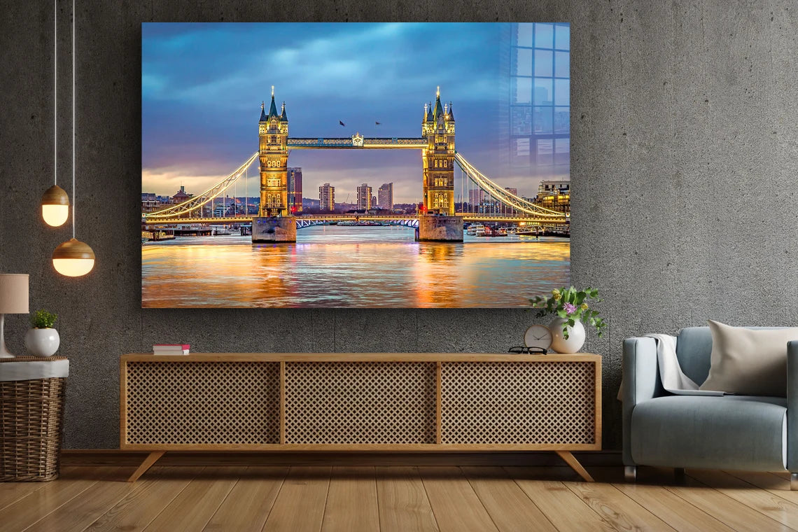 London Bridge Blue Sky UV Direct Aluminum Print Australian Made Quality