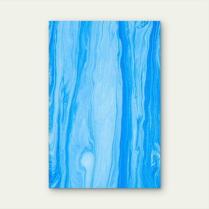 Light Blue Abstract Fluid Art 40x60cm Metal Print Ready to Hang