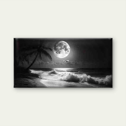 Black And White Beach Wall Art Canvas Office Home Room Framed 120x60cm