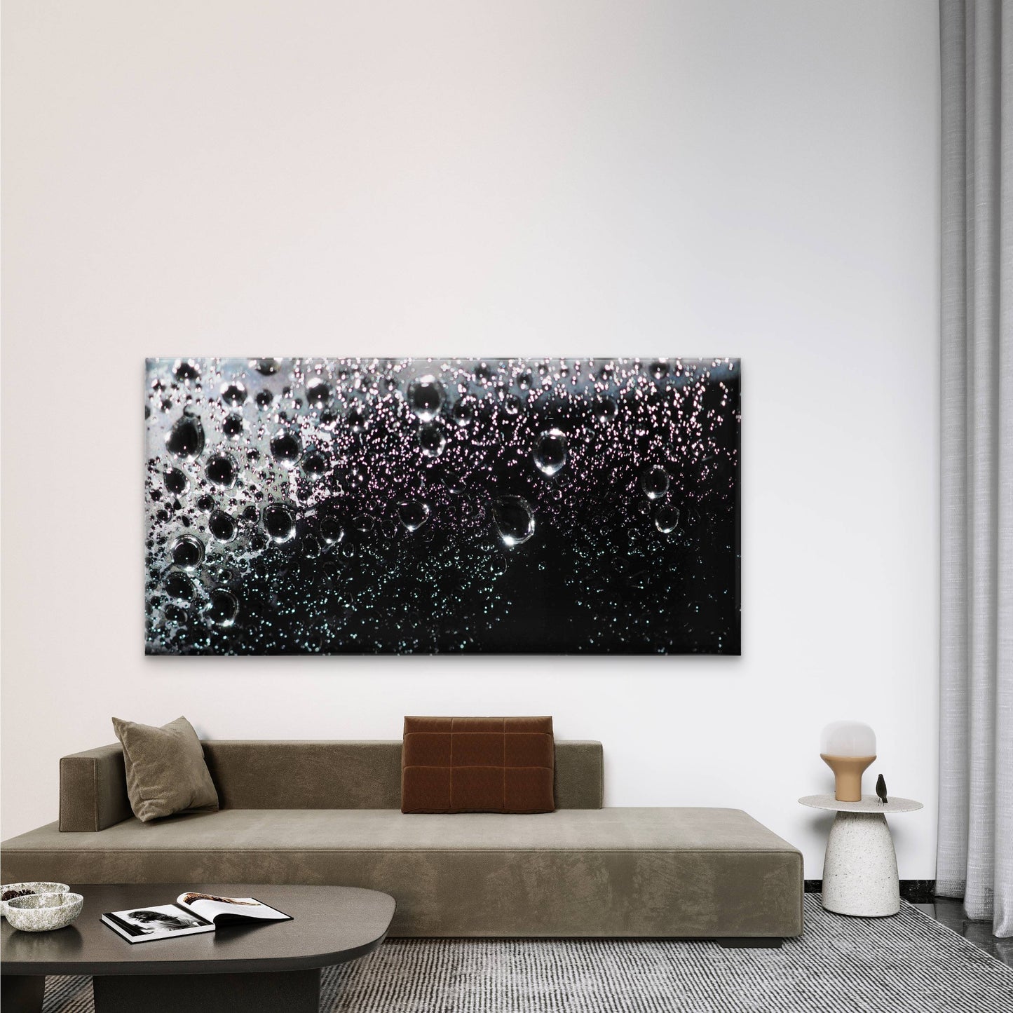 Macro Photography of Water Wall Art Canvas Office Home Room Framed 120x60cm