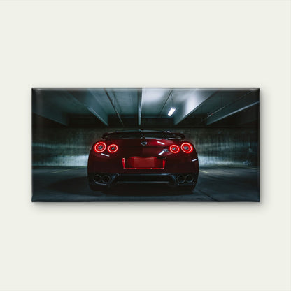 Red Nissan GTR JDM Sports Car Garage Wall Art Canvas Office Home Framed 120x60cm