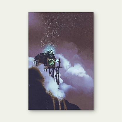 Fantasy Concept Space Cartoon Game Background 60x90cm Metal Print Ready to Hang