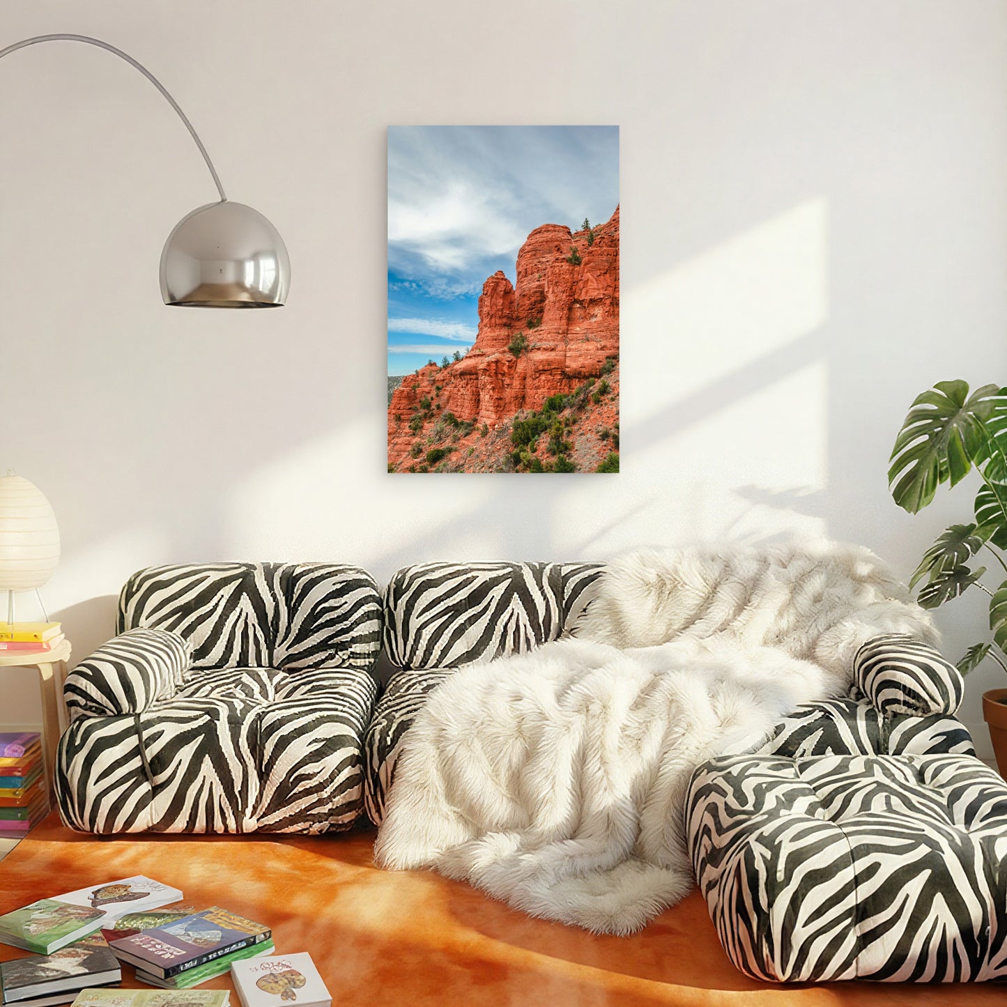 Close-Up of Red Rock Formations in Sedona, Arizona 60x90cm Metal Print Ready to Hang