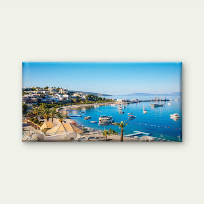 Bodrum Turkey Coastal Wall Art Canvas Office Home Room Framed 120x60cm