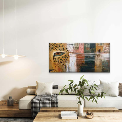 Abstract Leopard Eye Design Wall Art Canvas Office Home Room Framed 120x60cm - Bella Home Decor