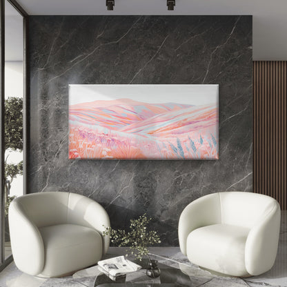 Pastel Peak Meadows Wall Art Canvas Office Home Room Framed 120x60cm - Bella Home Decor