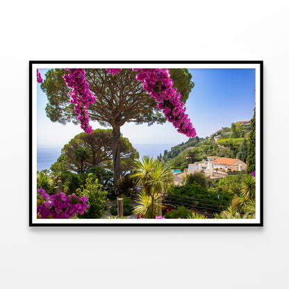 Umbrella Pine Tree and Flowers Home Decor Premium Quality Poster Print Choose Your Sizes - Bella Home Decor