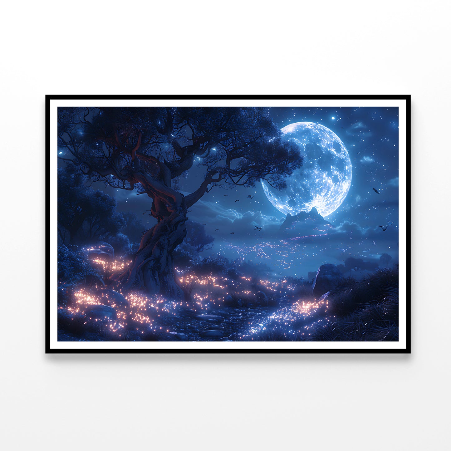 A Tree with Lights in the Background Home Decor Premium Quality Poster Print Choose Your Sizes - Bella Home Decor