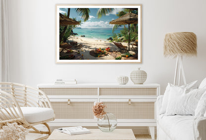Beach with Palm Trees View Home Decor Premium Quality Poster Print Choose Your Sizes - Bella Home Decor