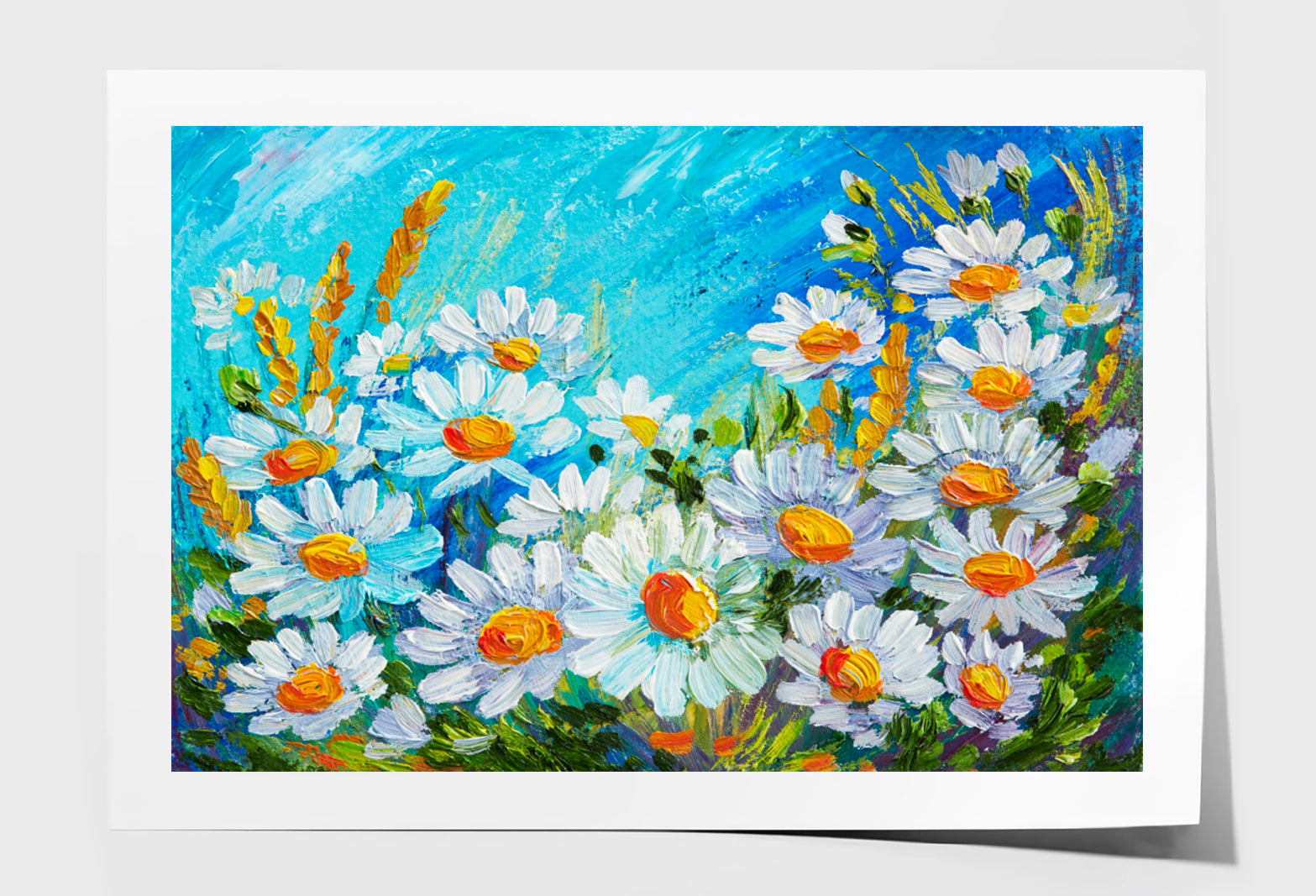 Abstract Bouquet Of Chamomile Oil Painting Wall Art Limited Edition High Quality Print Unframed Roll Canvas None