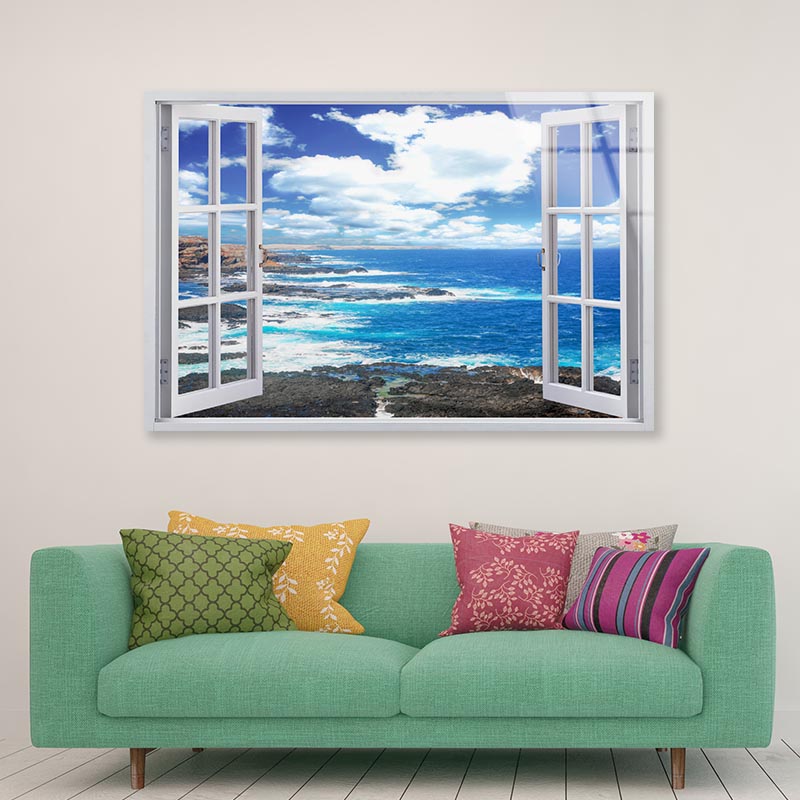 Sea With Rocks Acrylic Glass Print Tempered Glass Wall Art 100% Made in Australia Ready to Hang