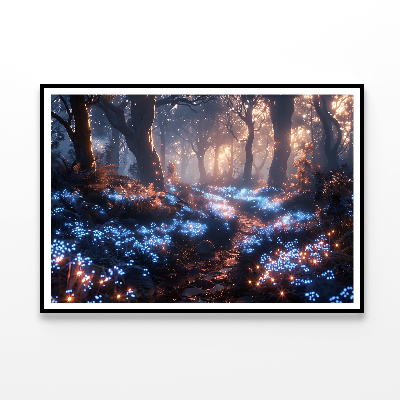 Forest with Red Leaves and Trees by Lights Home Decor Premium Quality Poster Print Choose Your Sizes - Bella Home Decor