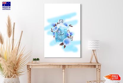 Blue Color Perfume Wall Art Limited Edition High Quality Print