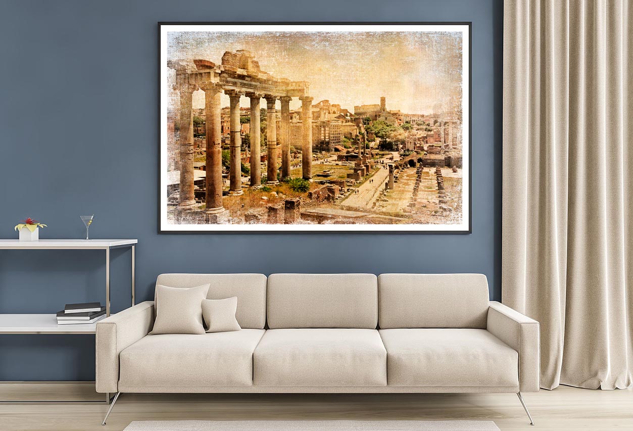 Roman Forums - Artistic Retro Styled PictureHome Decor Premium Quality Poster Print Choose Your Sizes