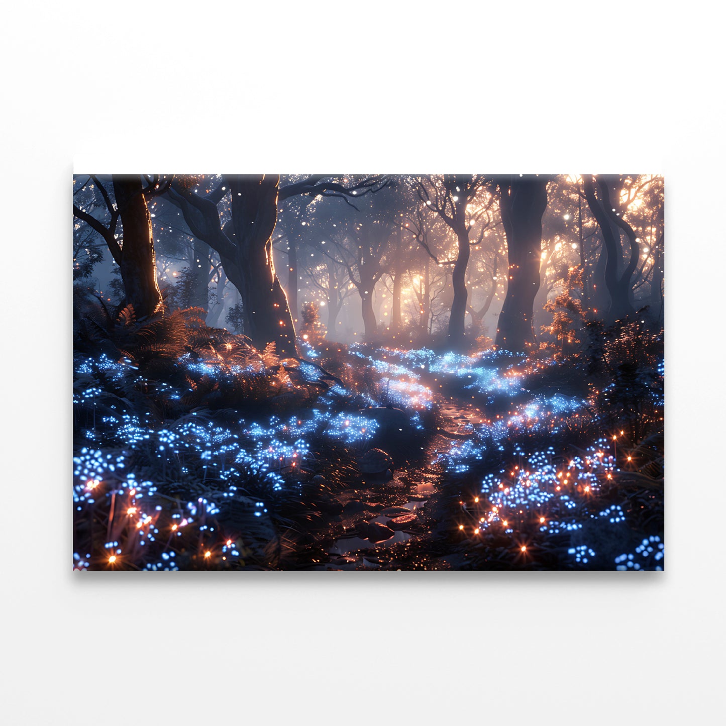 Forest with Red Leaves and Trees by Lights Print 100% Australian Made - Bella Home Decor