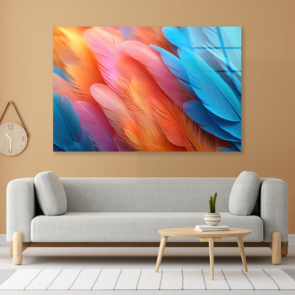 Feathers of a Bird Acrylic Glass Print Tempered Glass Wall Art 100% Made in Australia Ready to Hang - Bella Home Decor