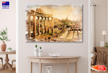 Roman Forums - Artistic Retro Styled Picture Wall Art Decor 100% Australian Made - Bella Home Decor
