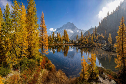 Autumn Lake Arpy, Aosta Valley Italy Wall Art Decor 100% Australian Made