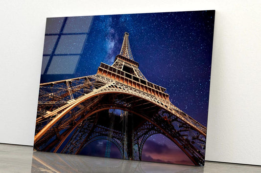 Eiffel Tower Under a Starr Sky Acrylic Glass Print Tempered Glass Wall Art 100% Made in Australia Ready to Hang