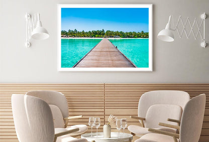 Overwater Bridge in The Indian Ocean Home Decor Premium Quality Poster Print Choose Your Sizes