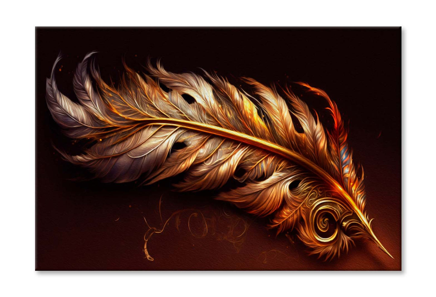 Golden Feather of The Firebird Wall Art Limited Edition High Quality Print