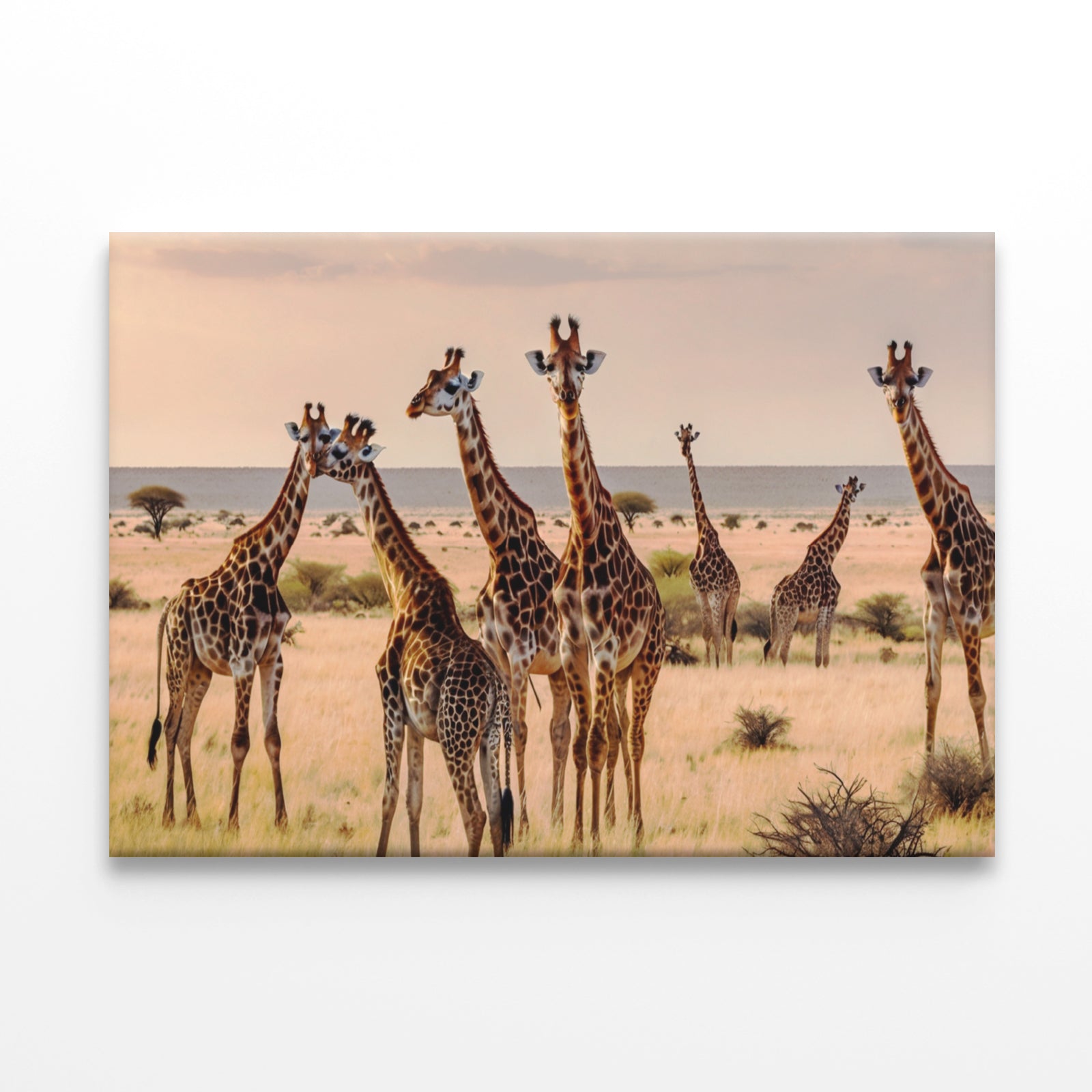 Giraffes in Kalahari Desert Wall Art Decor 100% Australian Made - Bella Home Decor