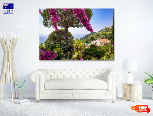 Umbrella Pine Tree and Flowers Print 100% Australian Made - Bella Home Decor
