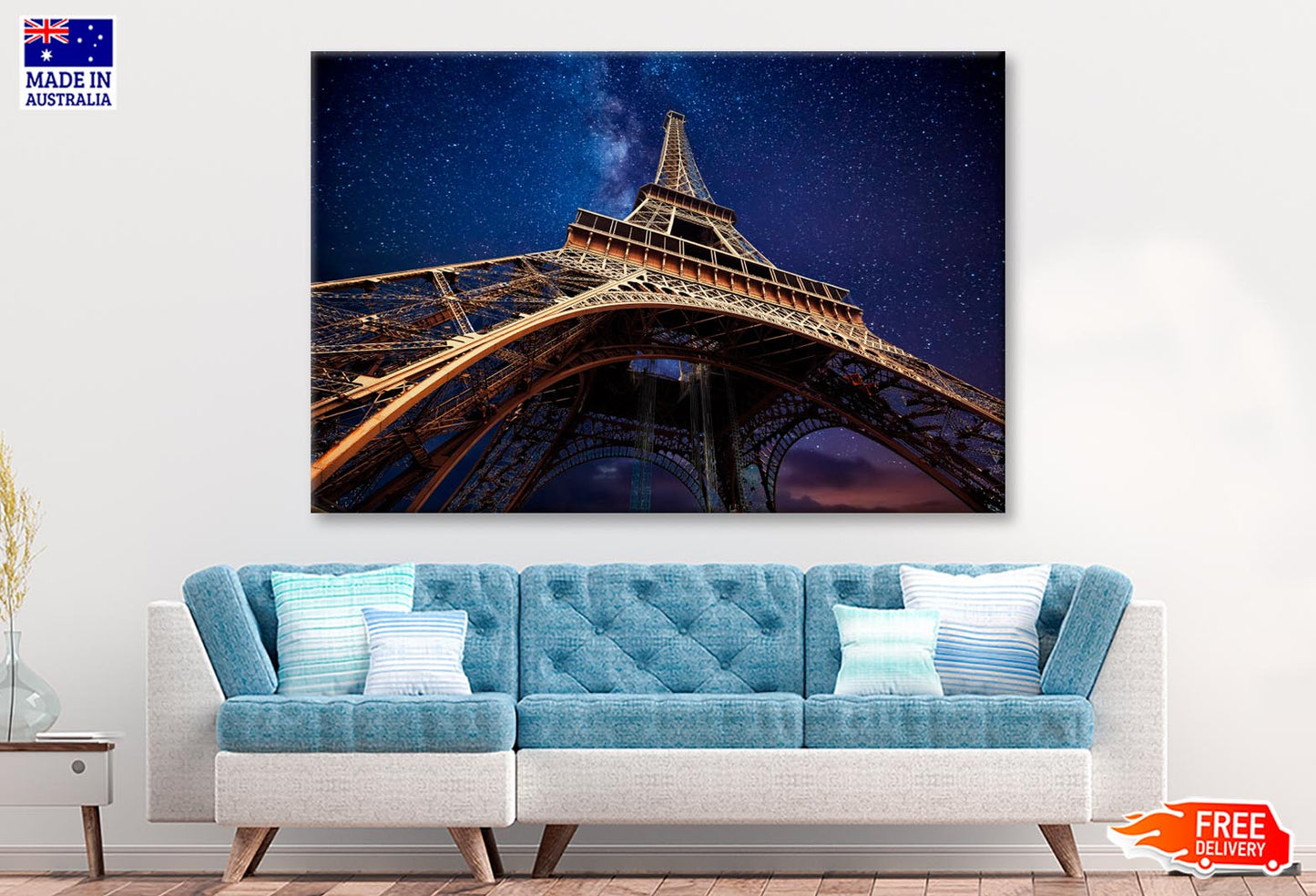 Eiffel Tower Under a Starr Sky Wall Art Decor 100% Australian Made