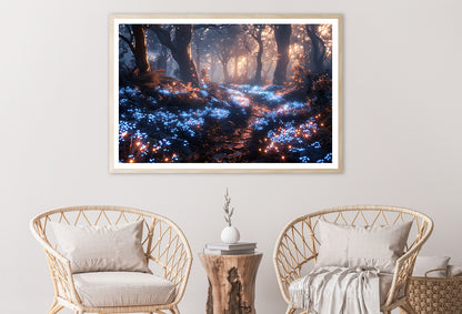Forest with Red Leaves and Trees by Lights Home Decor Premium Quality Poster Print Choose Your Sizes - Bella Home Decor