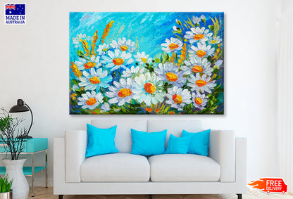 Abstract Bouquet Of Chamomile Oil Painting Wall Art Limited Edition High Quality Print