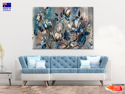 Branch of Watercolor Flowers Print 100% Australian Made - Bella Home Decor