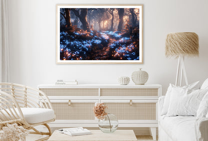 Forest with Red Leaves and Trees by Lights Home Decor Premium Quality Poster Print Choose Your Sizes - Bella Home Decor