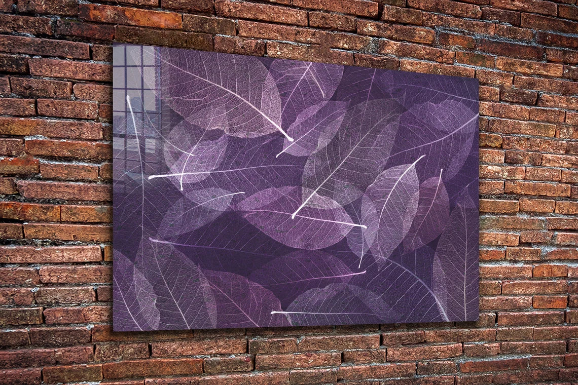 Purple Leaves Abstract UV Direct Aluminum Print Australian Made Quality