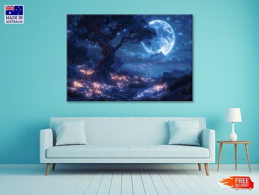 A Tree with Lights in the Background Print 100% Australian Made - Bella Home Decor