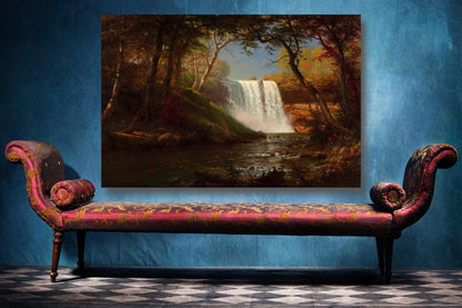 Albert Bierstadt, Minnehaha Falls UV Direct Aluminum Print Australian Made Quality