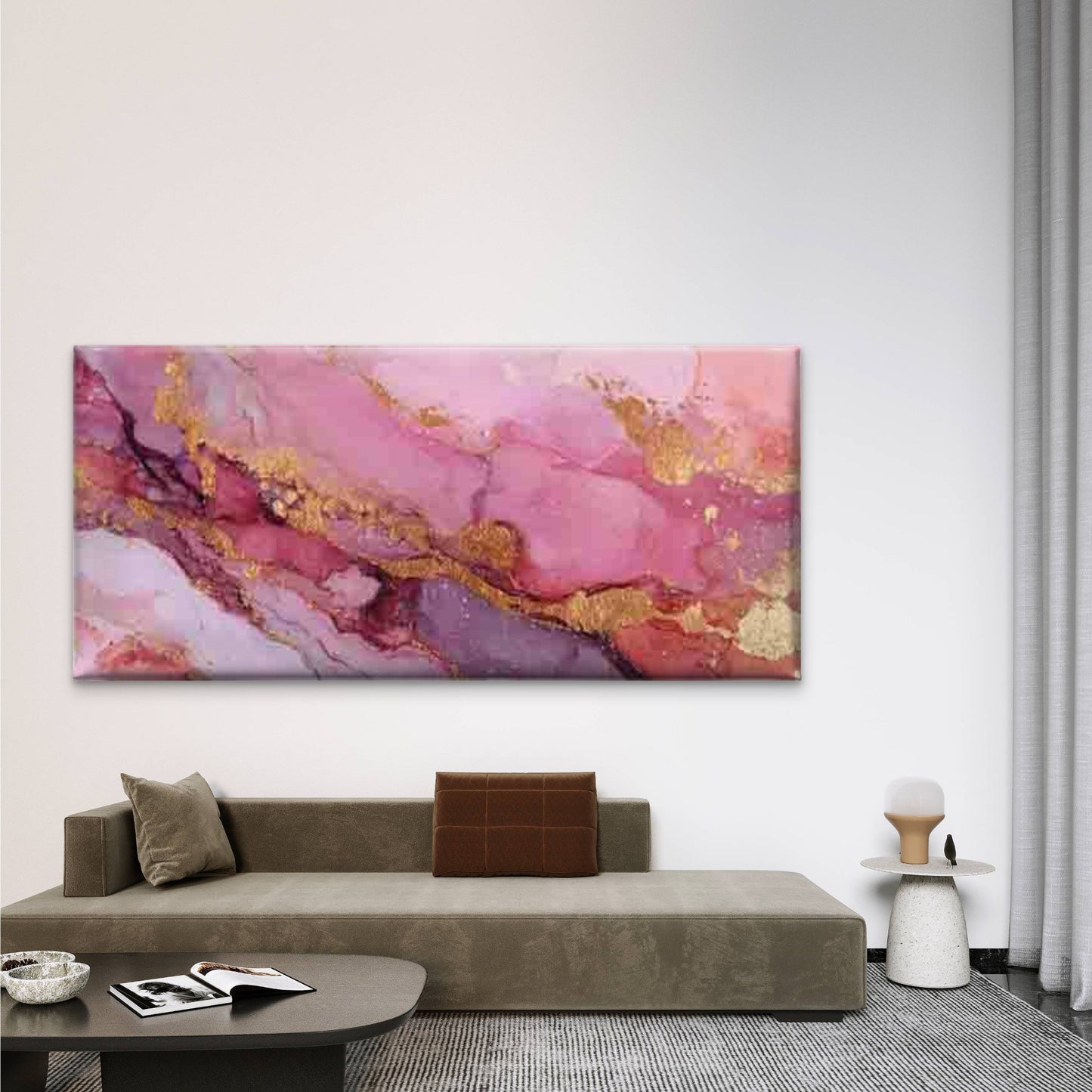 Abstract with Golden Streaks Wall Art Canvas Office Home Room Framed 120x60cm
