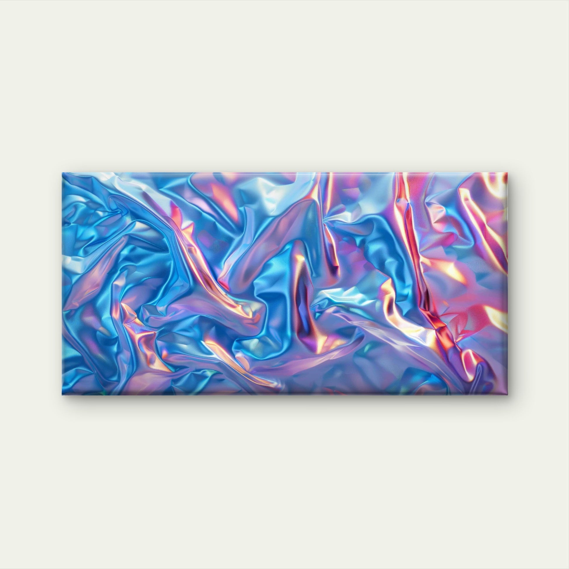 Iridescent Rainbow Foil Texture Wall Art Canvas Office Home Room Framed 120x60cm - Bella Home Decor