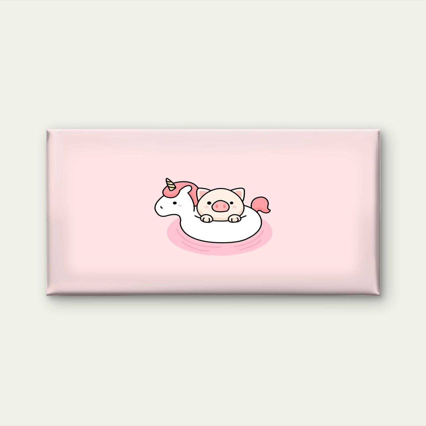Kawaii Piglet Float Pastel Pink Wall Art Canvas Office Home Room Framed 120x60cm