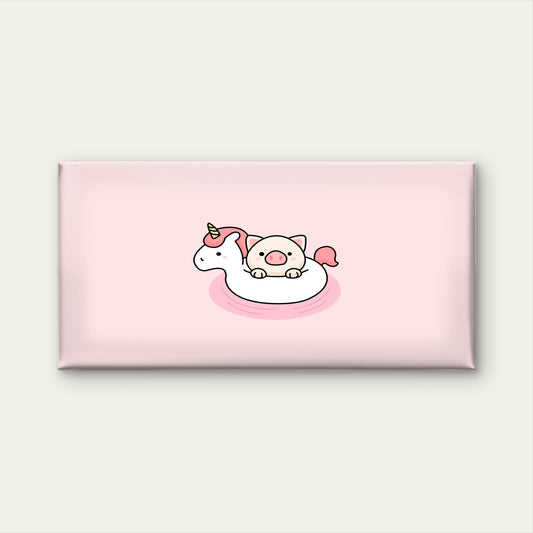 Kawaii Piglet Float Pastel Pink Wall Art Canvas Office Home Room Framed 120x60cm
