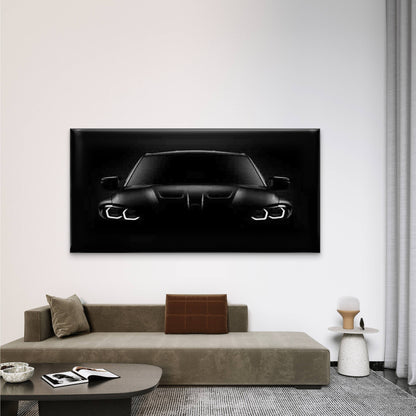 Car Headlights Wall Art Canvas Office Home Room Framed 120x60cm