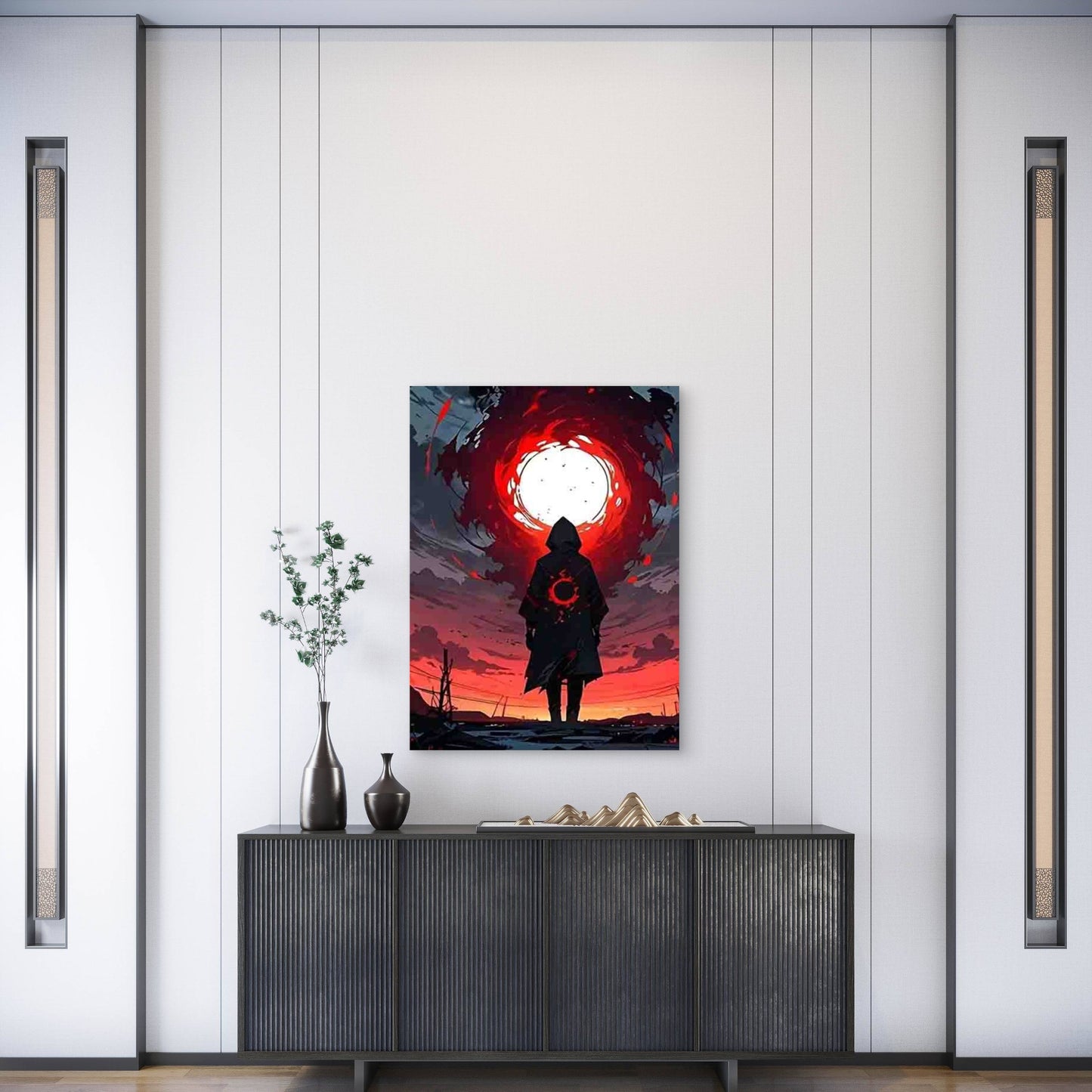 Anime Torii Gate 60x90cm Metal Print Ready to Hang - Bella Home Decor