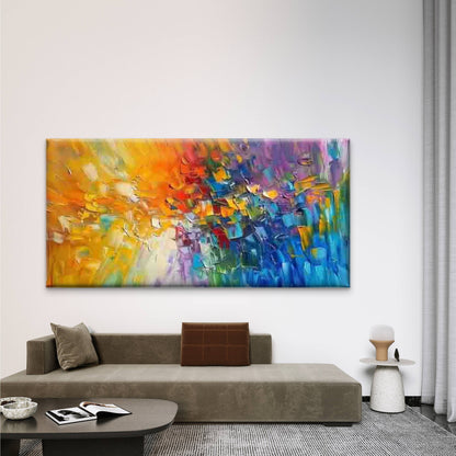 Abstract Impasto Textured Wall Art Canvas Office Home Room Framed 120x60cm