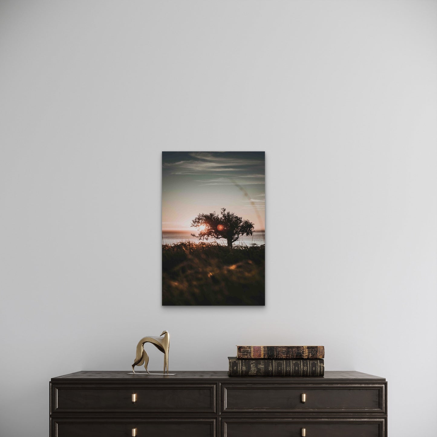 Vertical Shore of a Tree on the Shore 60x90cm Metal Print Ready to Hang